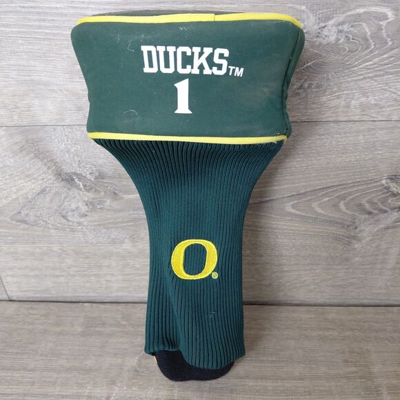 Oregon Ducks Golf Driver Headcover NCAA Green Gold Apex Embroidered 460cc 1 Wood - Picture 5 of 8